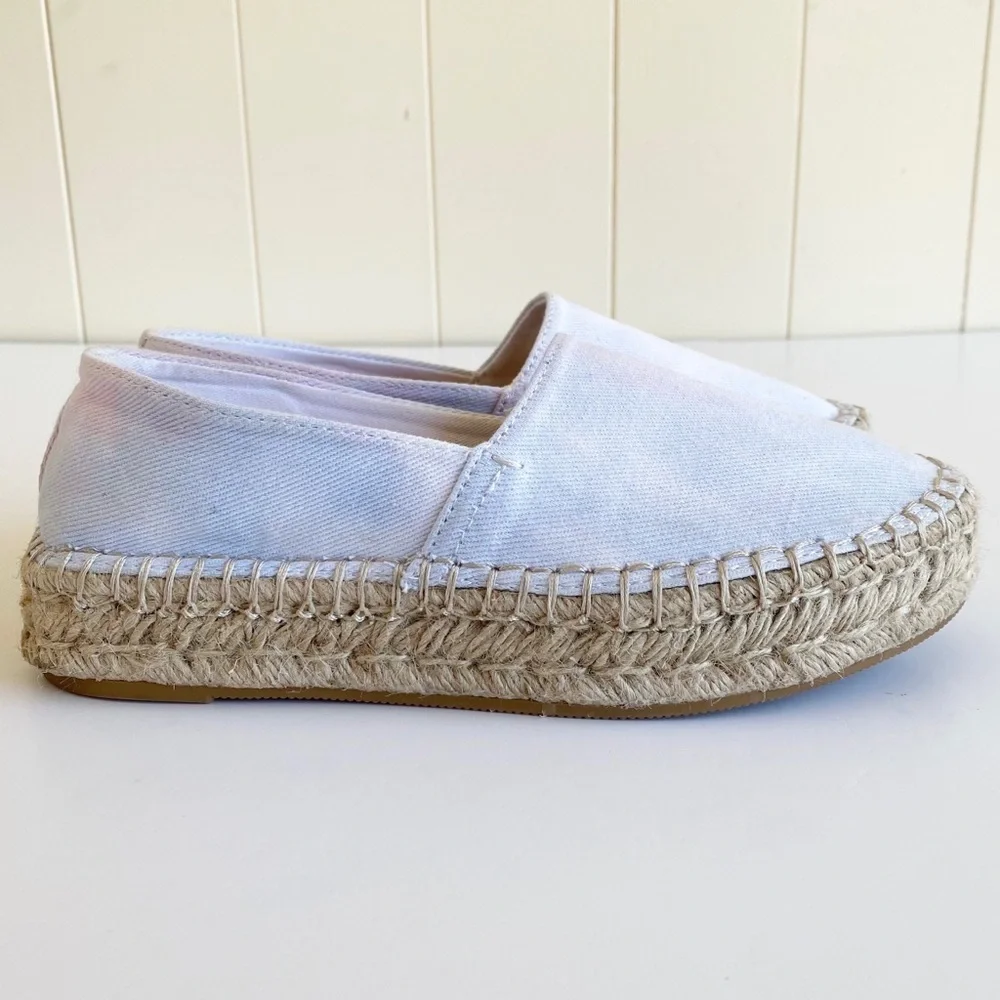 Splendid Laney Pastel Tie Dye Canvas Platform Espadrille Shoes Size 7